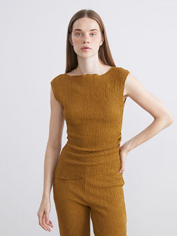 Kay?k Yaka Dokulu Bluz