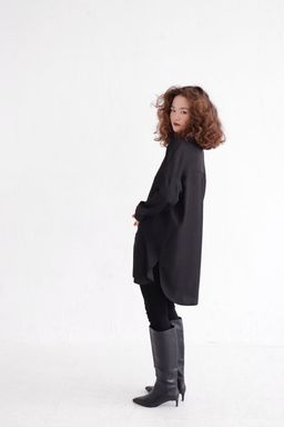 Базовая удлинённая рубашка свободного силуэта - Martichelli фото 10