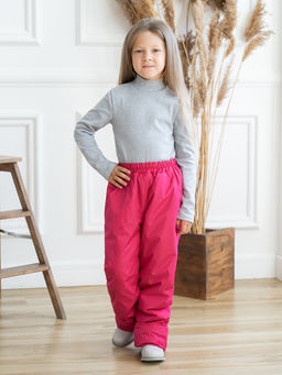 Брюки на поясе осенне-весенние малина (146, 72)