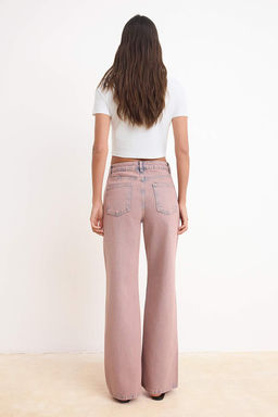 Pembe Yuksek Bel Wide Leg Genis Paca %100 Pamuklu Jeans TWOSS26JE00175 - Trendyolmilla фото 4