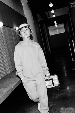 TROUSERS WITH EMBROIDERED SLOGAN