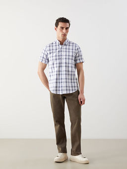 Regular Fit Y?n Kar???ml? Erkek G?mlek