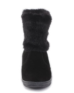 Унты женские на литой подошве. Черные., Черные. Замша. Короткие. Молния.