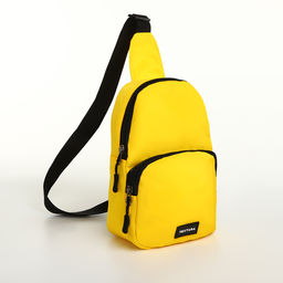 Сумка-слинг на молнии TEXTURA, наружный карман, жёлтая