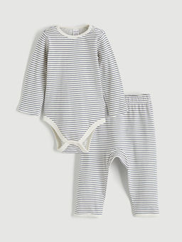 ?izgili Erkek Bebek Body ve Pantolon Tak?m