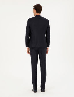 Lacivert Slim Fit Tak_m Elbise