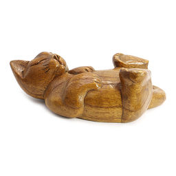 Статуэтка Кот дерево албезия 9см-18см символ удачи в доме - Сандаловый дом фото 3