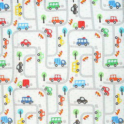 Простыня на резинке ясельная 60х120см Дорога, свесы 12см (100х50см), перкаль 110г/м2, хлопок 100%, упаковка классическая ПВХ 28х41см, Домашняя мода (Россия)  фото 2