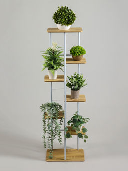 Подставка для цветов Greengo, 7 полок, 36×23×120 см, напольная, каркас металл, полки МДФ, белая