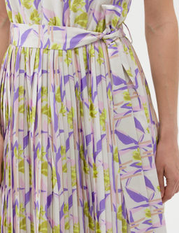 Ye_il Ku_ak Detayl_ Pileli Midi Elbise - Pierre cardin фото 7