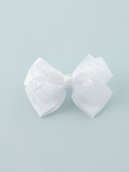 Цена за 6 шт. Бант для волос на резинке «Школьница», клеточка, 9 см, белый