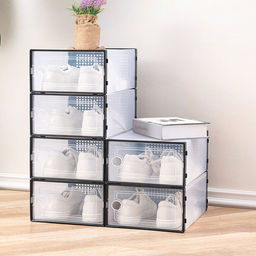 Коробка для хранения обуви с дверцей Доляна Large size, 2633,516,5 см, 2 шт  фото 8