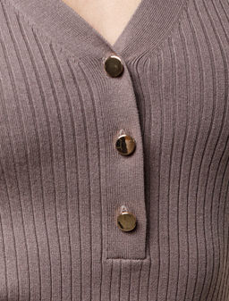 Джемпер Vilatte D39.337 из вискозы с нейлоном кофейный  фото 2