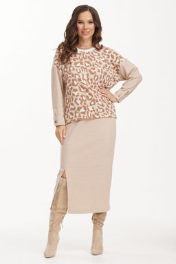Костюм Magia mody 2514 бежевый, леопард