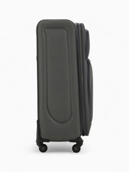 Чемодан на колёсах большой 97 л (L), на молнии, с увеличением, кодовый замок, 4 колеса, серый