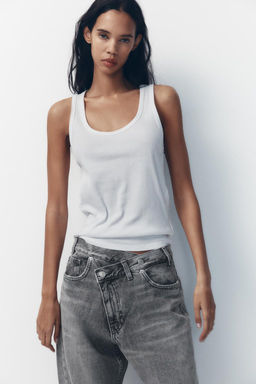 TRF MID-WAIST CROSSOVER BAGGY JEANS - Zara фото 3