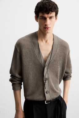 OPEN-KNIT TEXTURED CARDIGAN - Zara фото 5