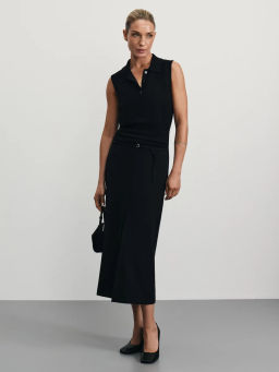 Юбка длины миди с декоративным разрезом спереди / Zarina