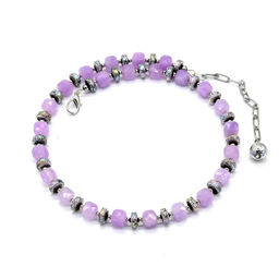 Колье чокер из кальцита кубик гр.8мм цв.аметист, 44см