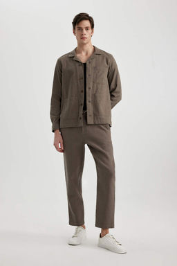 Хлопковые брюки прямого кроя стандартного кроя