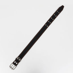 Ошейник кожаный на синтепоне, 82 х 4.5 см, ОШ 50-70 см, чёрный - Пижон фото 3