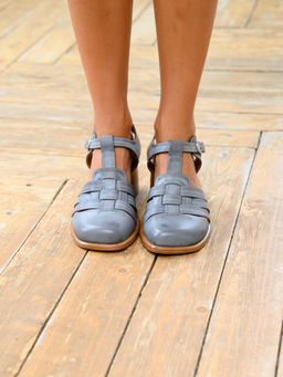 Босоножки 5035.23663bе.Вакса серая +коричневый