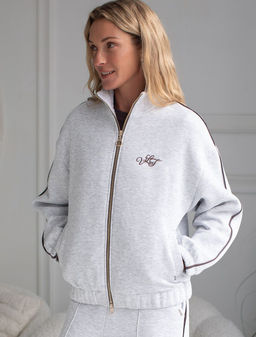 Бомбер среднего объема из эластичного футера трехнитики c начесом