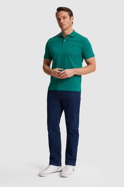 Erkek Koyu Ye_il Regular Fit Polo Yaka Basic Ti__rt - U.s. polo assn фото 4