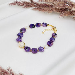 Браслет из Чароита и Лунного камня - Радуга самоцветов фото 2