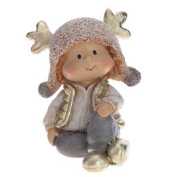 Фигурка декоративная "Мальчик/Девочка", L5,5 W6 H6,5 см, 2в.