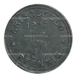 Монета 5 пфеннигов 1917 года Германия Нотгельд Виттен