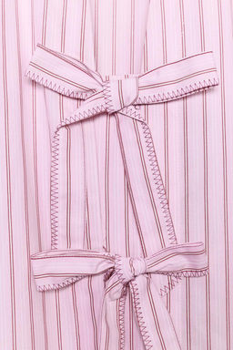 STRIPED POPLIN SHIRT WITH TIES - Zara фото 28