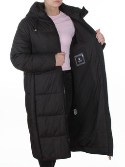 8891 BLACK Пальто зимнее женское (200 гр. холлофайбер)