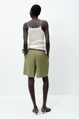 BERMUDA SHORTS WITH DARTS AND BELT - Zara фото 19