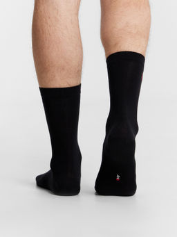 Цена за 5 пар!  Носки мужские высокие черные с надписью "Статус: женат"