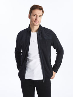 Dik Yaka Uzun Kollu Erkek Fermuarl? Sweatshirt
