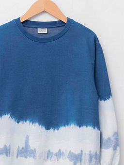 Bisiklet Yaka Batik Desenli Uzun Kollu Erkek ?ocuk Sweatshirt - Waikiki фото 3