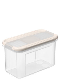 Цена за 2 шт. Емкость для сыпучих продуктов "Модена" прямоугольная 0,75л с дозатором (светло-бежевый) 221111925/01