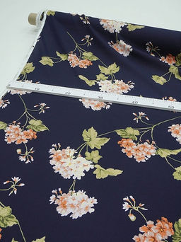 Штапель Ароматная гортензия цв.чернильный, ш.1.45м, вискоза-100%, 105гр/м.кв - Купава фото 7