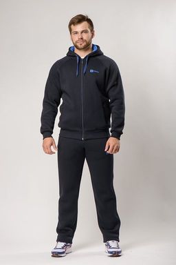 Спортивный костюм М-1628: Футер 3-х ниточный Тёмно-синий / Электрик - Relay фото 2