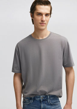 Stretch Gri Basic Tisort