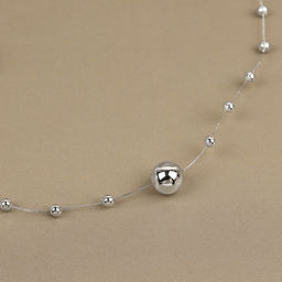 Жемчуг на леске, 3/8 мм, 10±1 м, цвет серебряный