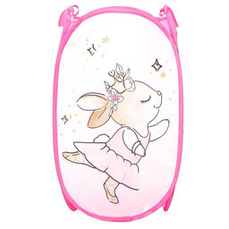 Корзина для хранения игрушек «Зайка», 57 х 34 х 34 см, розовая