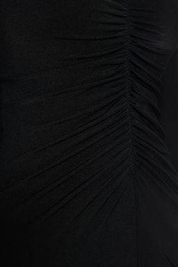 Siyah Vucuda Oturan Orme S?k Midi Abiye Gece Mezuniyet Elbisesi TPRAW24EL00079 - Trendyolmilla фото 5