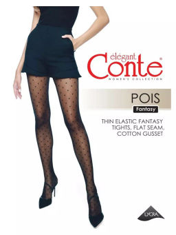 Колготки Conte Elegant Pois Fantasy полиамид с эластаном черные  фото 5