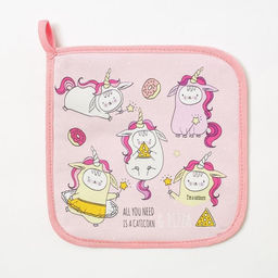 Цена за 2 шт. Прихватка Этель Caticorn 19х19 см, 100% хлопок, саржа, ватин 250 г/м2