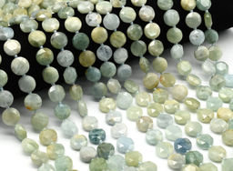 Бусины из аквамарина круг гр.12мм, 38см, 28 бусин Радуга камня