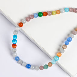 Бусины из натурального камня «Кошачий глаз» набор 50 шт., 1 шт. — 8 мм, МИКС