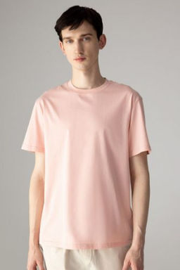 New Regular Fit Bisiklet Yaka Basic Duz %100 Pamuk K?sa Kollu Tisort