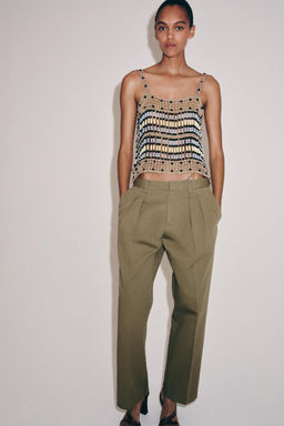 TOP PUNTO ABALORIOS / Beige